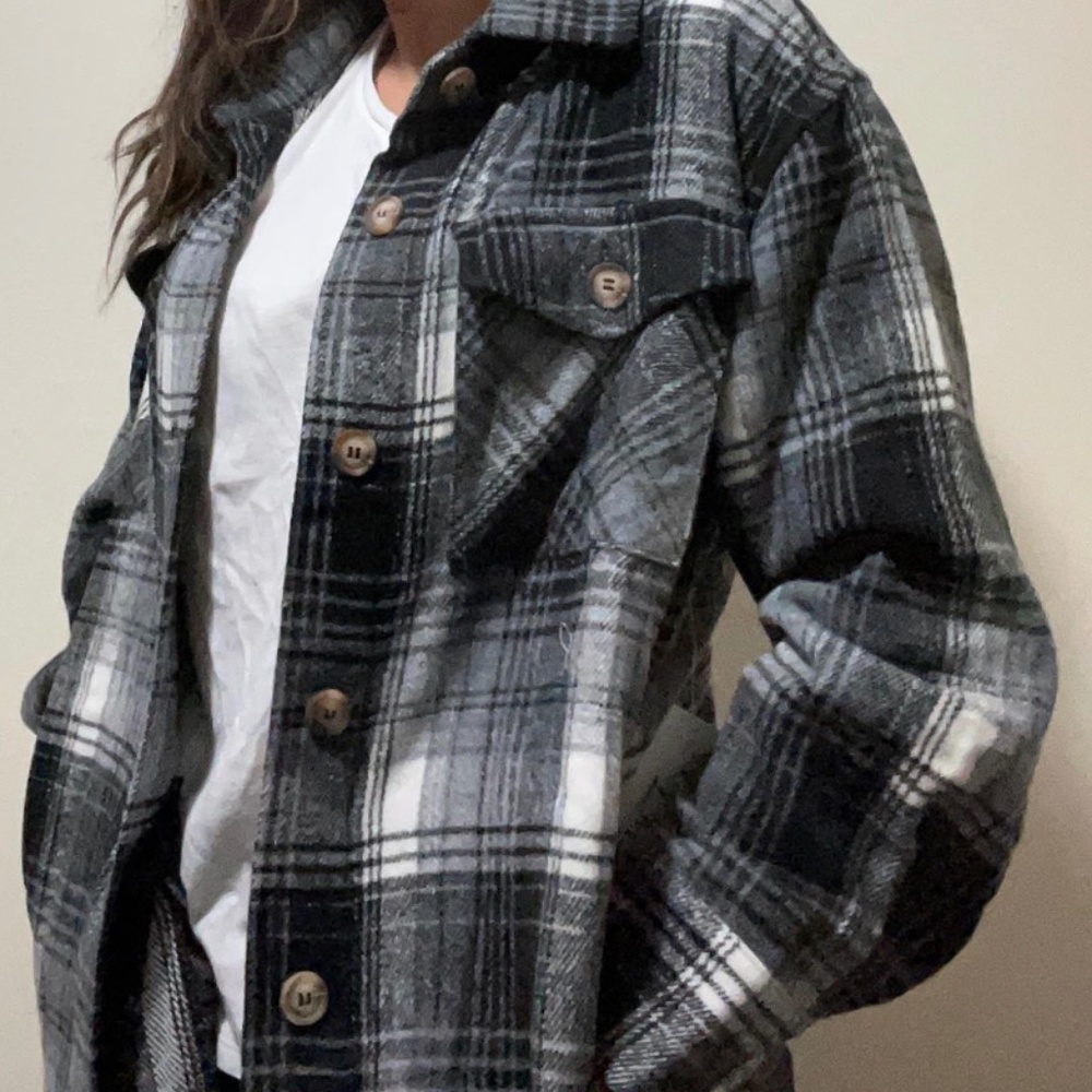 PUFF SLEEVE CROPPED WOOL SHIRT JACKET